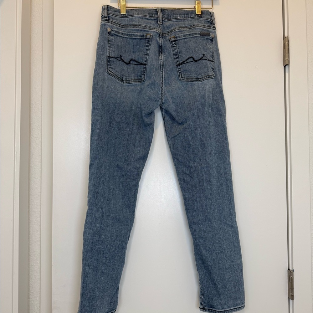 7 For All Mankind Josefina Boyfriend Light Blue Denim Jeans - Picture 8 of 9